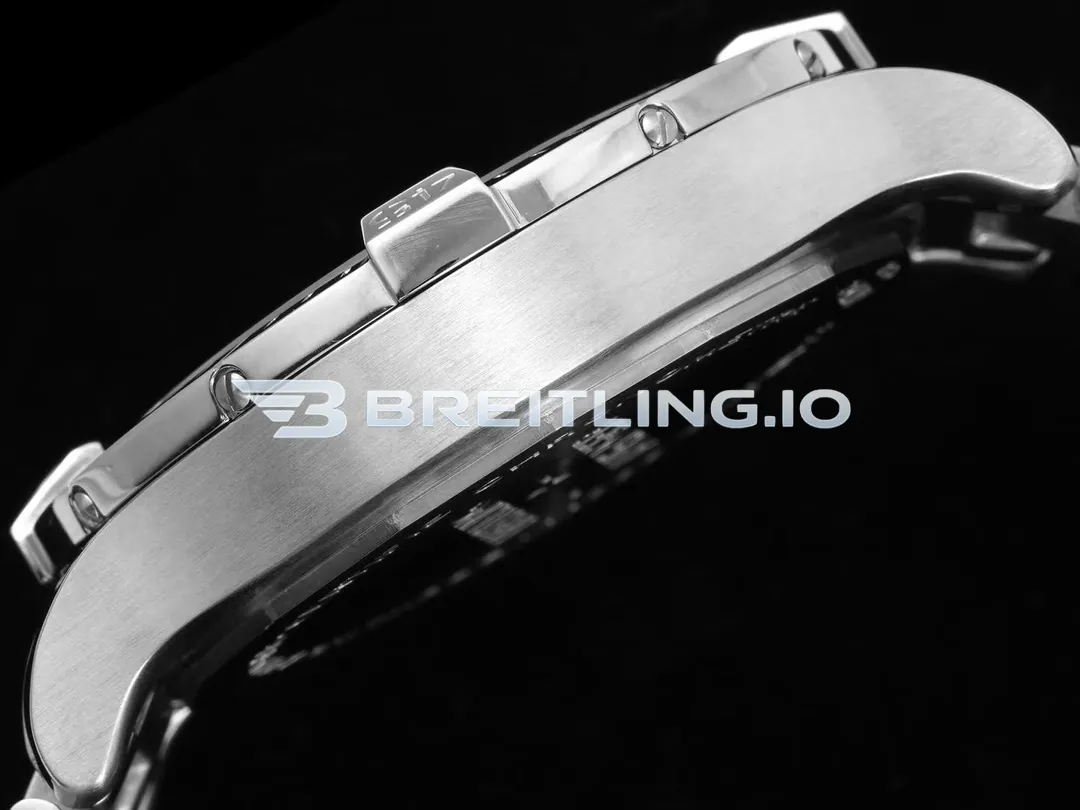 Breitling Avenger Automatic GMT 43 A32397101B1A1 Matte Black Dial Brushed Stainless Steel Bezel Replica Left View