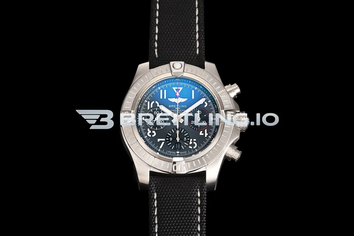 Breitling Avenger B01 Chronograph AB01821A1B1X2 45mm Charcoal Grey Gradient Dial Brushed Stainless Steel Bezel Replica Front View