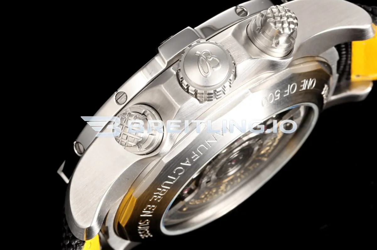 Breitling Avenger B01 Chronograph 45 AB01821A1C1X1 Bright Blue Dial Brushed Stainless Steel Bezel Replica Right View