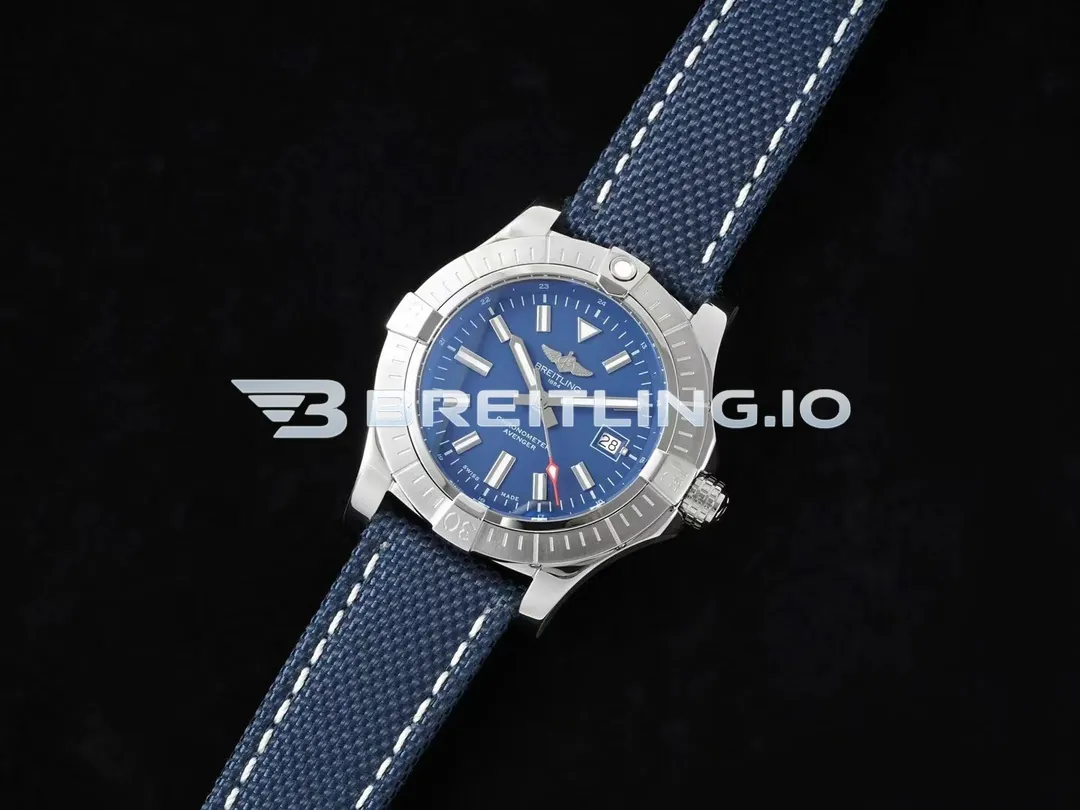Breitling Avenger Automatic Gmt 43 A17318101B1X2 Matte Dark Blue Dial Brushed Stainless Steel Bezel Replica Side View