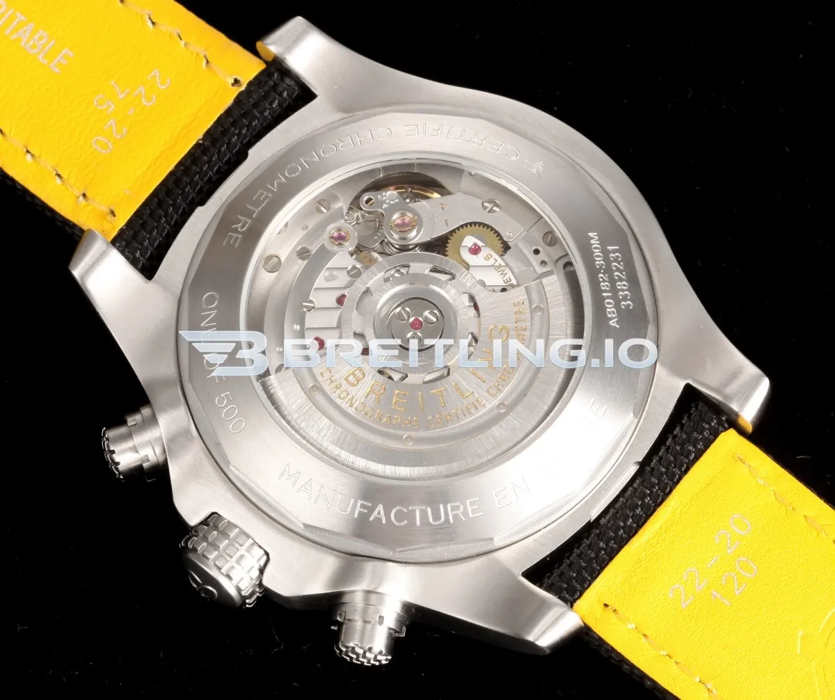 Breitling Avenger B01 Chronograph AB01821A1B1X2 45mm Charcoal Grey Gradient Dial Brushed Stainless Steel Bezel Replica Back View