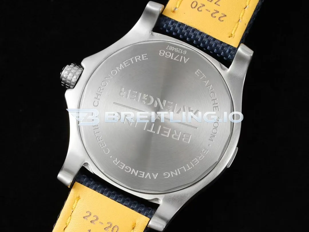 Breitling Avenger Automatic Gmt 43 A17318101B1X2 Matte Black Dial Brushed Stainless Steel Bezel Replica Back View