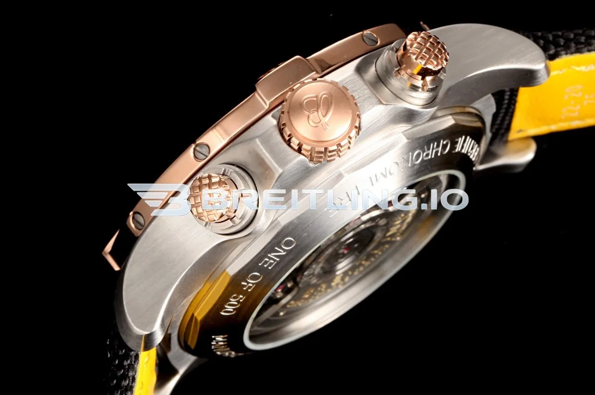 Breitling Avenger B01 Chronograph 45 UB01821A1B1X1 Carbon Black Dial Two-Tone Rose Gold Stainless Steel Bezel Replica Right View
