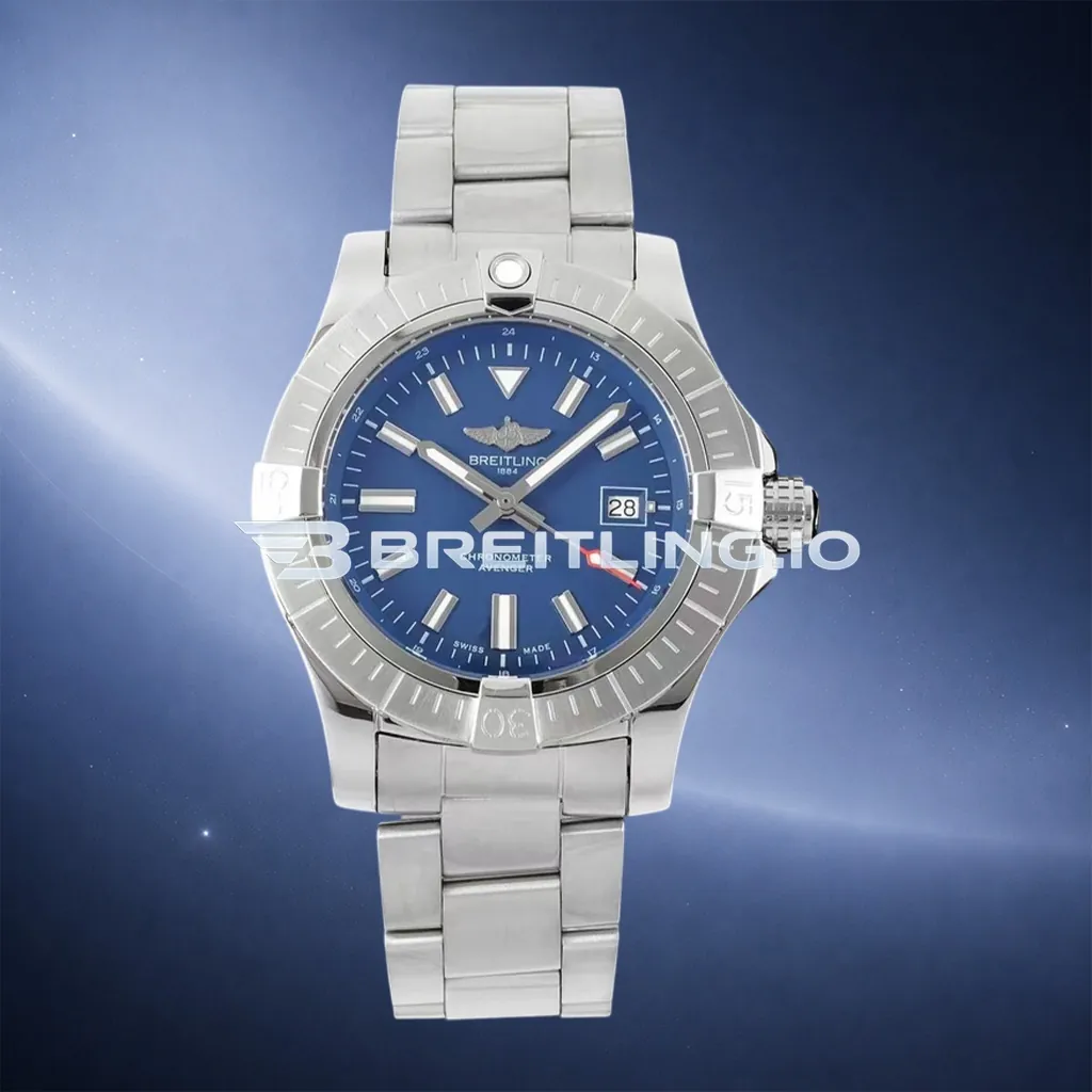 Breitling Avenger Automatic 43 A17318101C1A1 Deep Blue Dial Brushed Stainless Steel Bezel Replica First Image