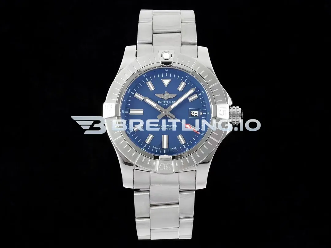 Breitling Avenger Automatic 43 A17318101C1A1 Deep Blue Dial Brushed Stainless Steel Bezel Replica Front View