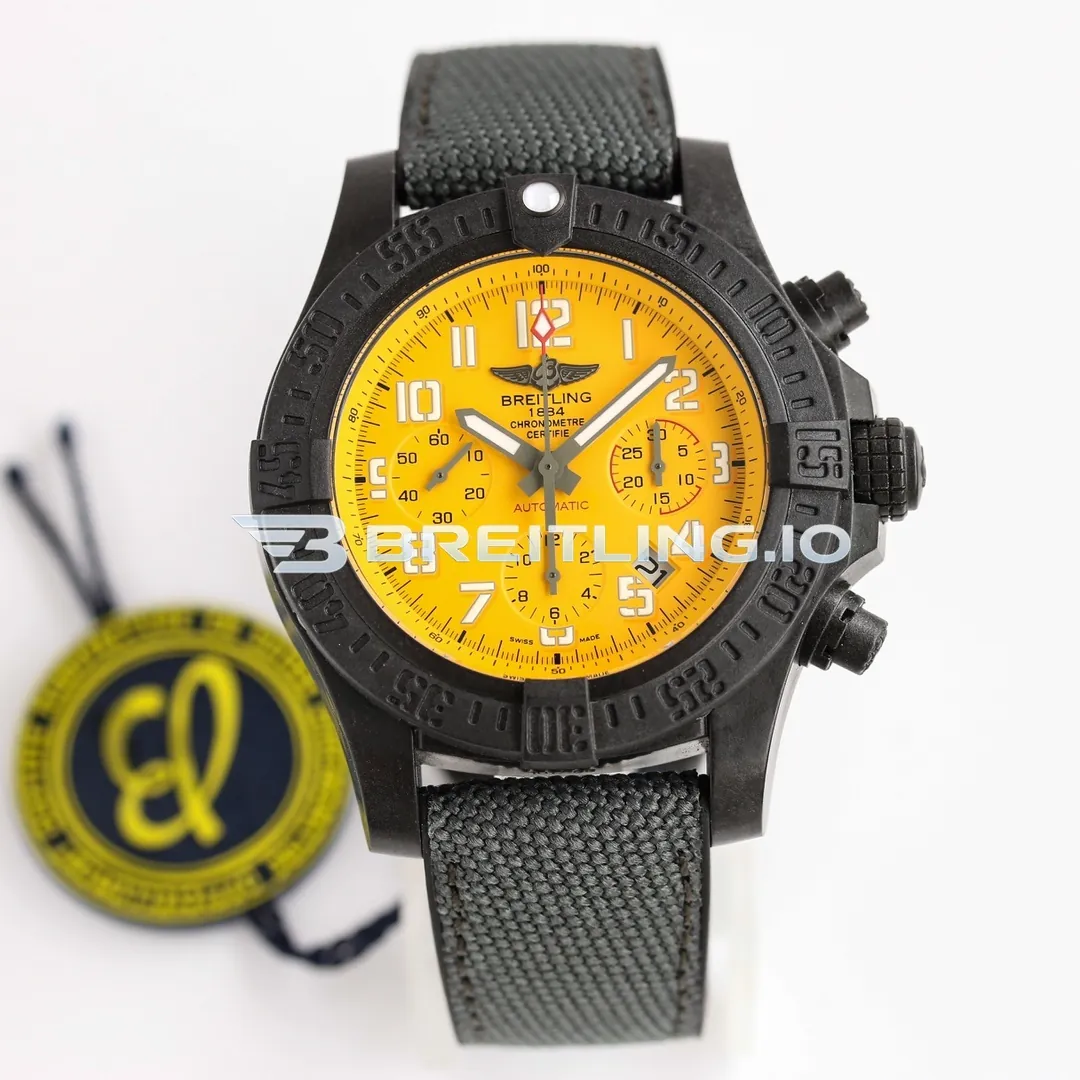 Breitling Avenger Hurricane 45 Chronograph XB0170E41I1W1 Matte Yellow Dial Breitlight Black Case Replica Front View