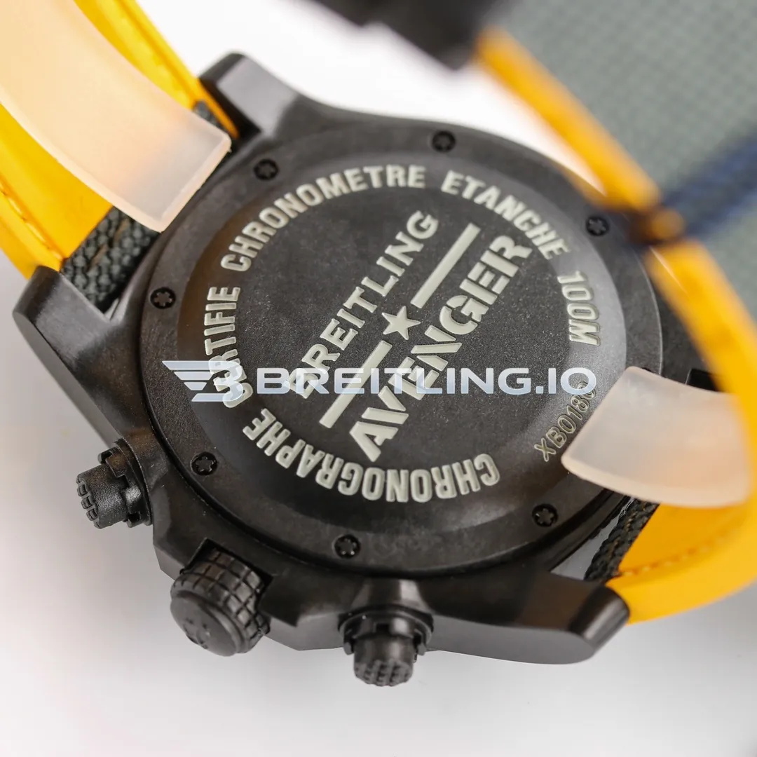 Breitling Avenger Hurricane 45 Chronograph XB0170E4BF29257S Matte Black Dial Breitlight Black Case Replica Back View