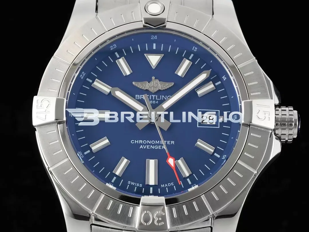 Breitling Avenger Automatic 43 A17318101C1A1 Deep Blue Dial Brushed Stainless Steel Bezel Replica Dial Detail 1