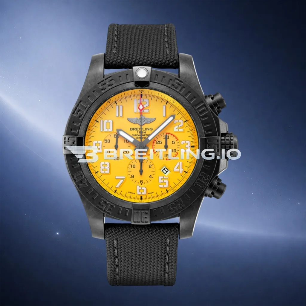 Breitling Avenger Hurricane 45 Chronograph XB0170E41I1W1 Matte Yellow Dial Breitlight Black Case Replica First Image