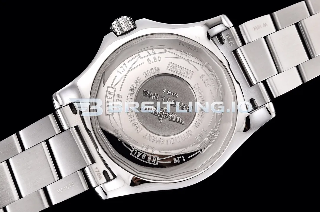 Breitling Avenger II GMT A3239011C872170A 43mm Deep Blue Sunburst Dial Polished Brushed Stainless Steel Bezel Replica Back View 1