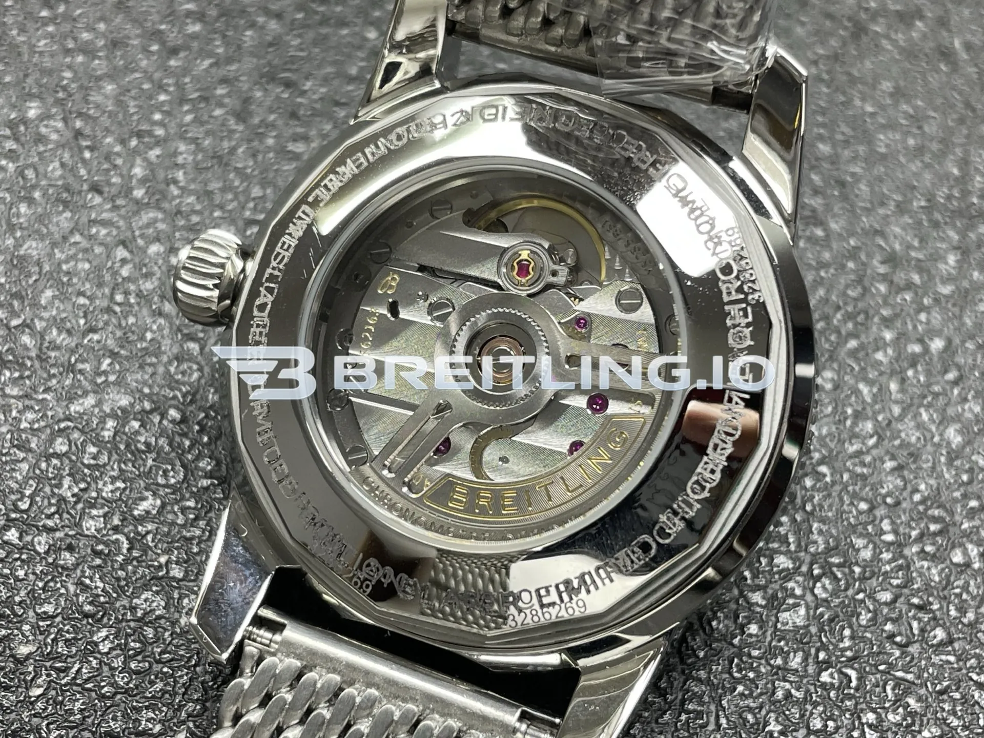 Breitling Superocean Heritage AB3111361L1A1 42mm Gradient Green Sunburst Dial Polished Stainless Steel Green Ceramic Bezel Replica Back View