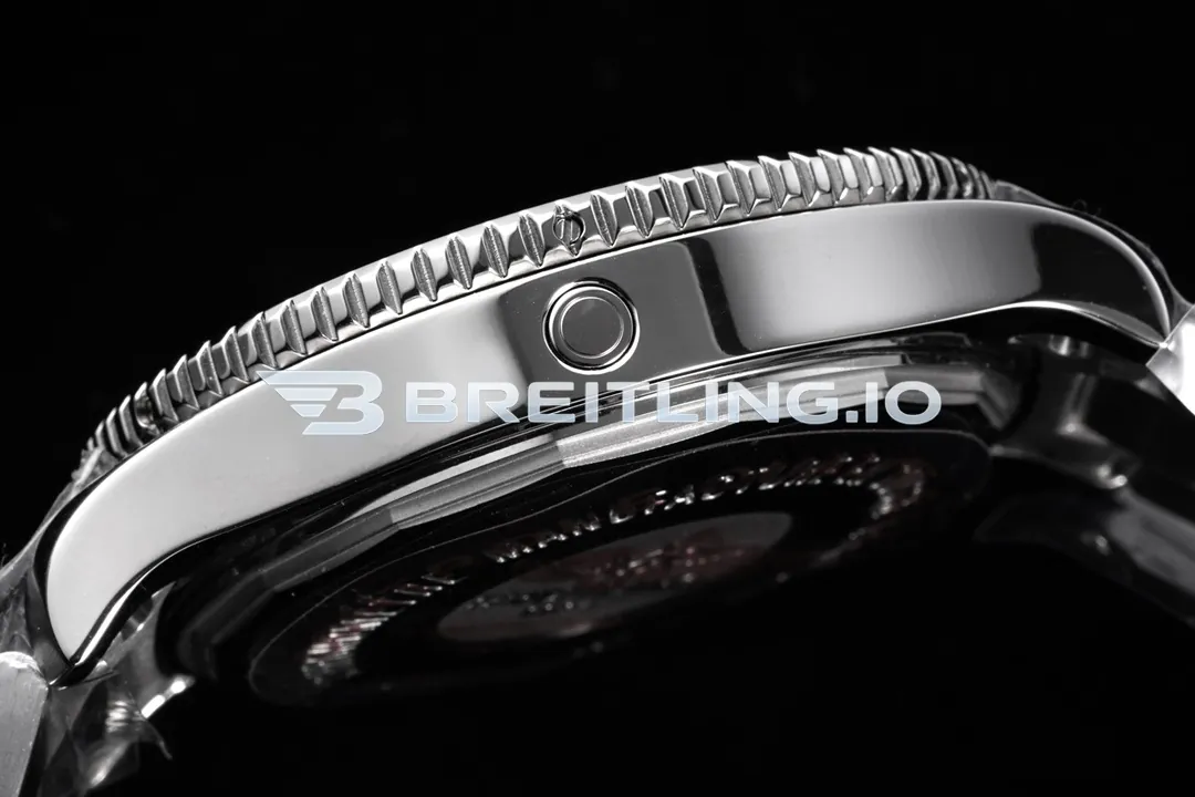 Breitling Superocean II A17365D11C1A1 44mm Deep Blue Sunburst Dial Polished Brushed Stainless Steel Blue Ceramic Bezel Replica Left View
