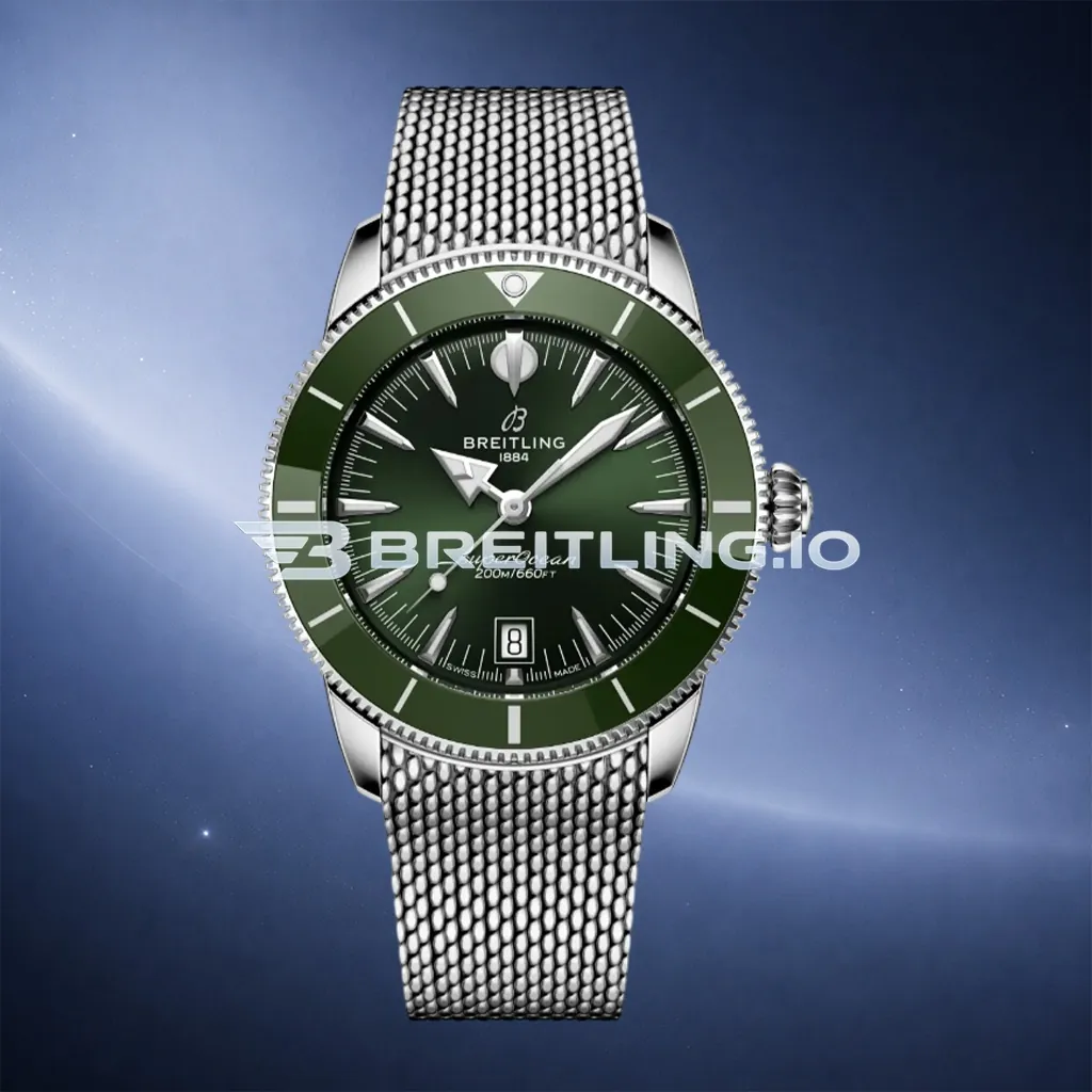 Breitling Superocean Heritage AB3111361L1A1 42mm Gradient Green Sunburst Dial Polished Stainless Steel Green Ceramic Bezel Replica First Image
