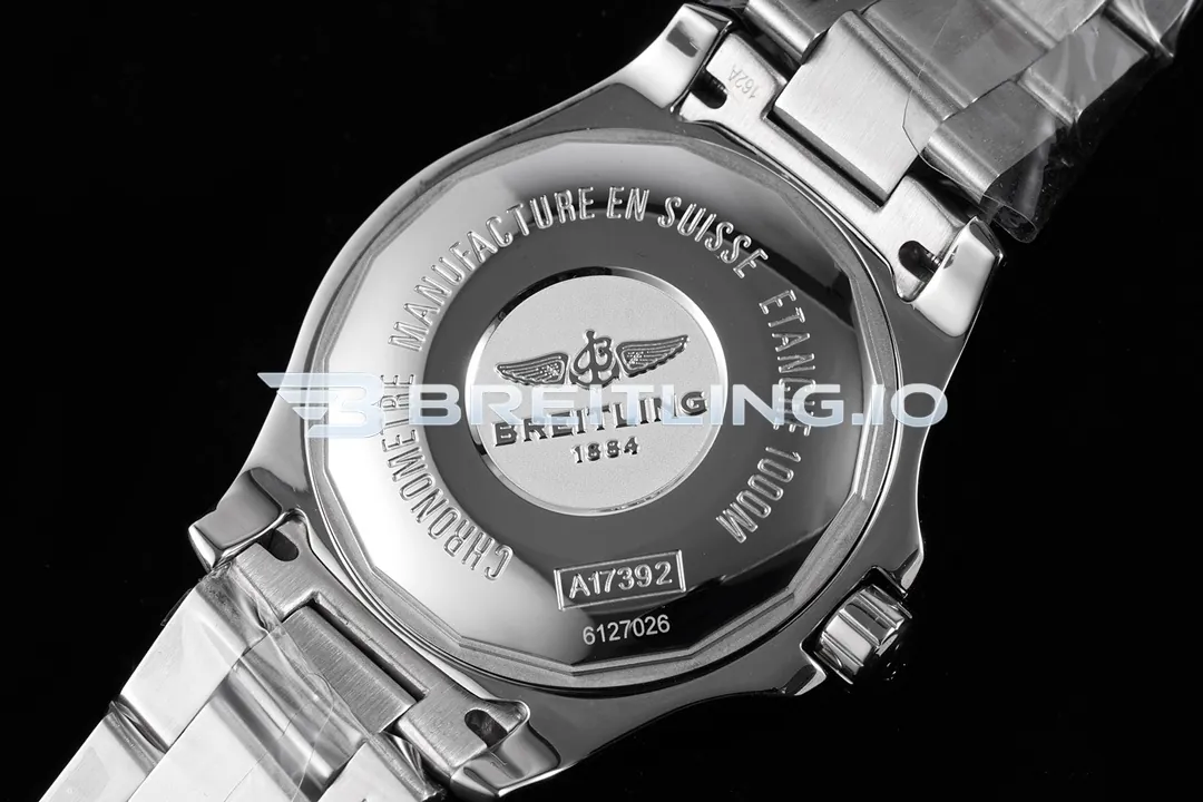 Breitling Superocean II A17365D11C1A1 44mm Deep Blue Sunburst Dial Polished Brushed Stainless Steel Blue Ceramic Bezel Replica Back View