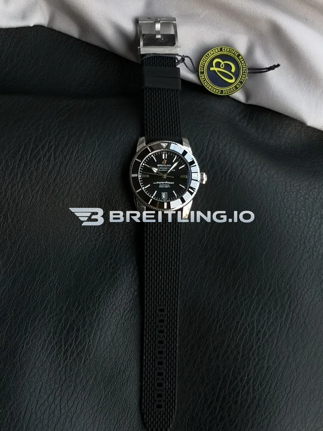 Breitling Superocean Heritage AB2030121B1S1 44mm Matte Black Sunburst Dial Brushed Stainless Steel Black Ceramic Bezel Replica Front View