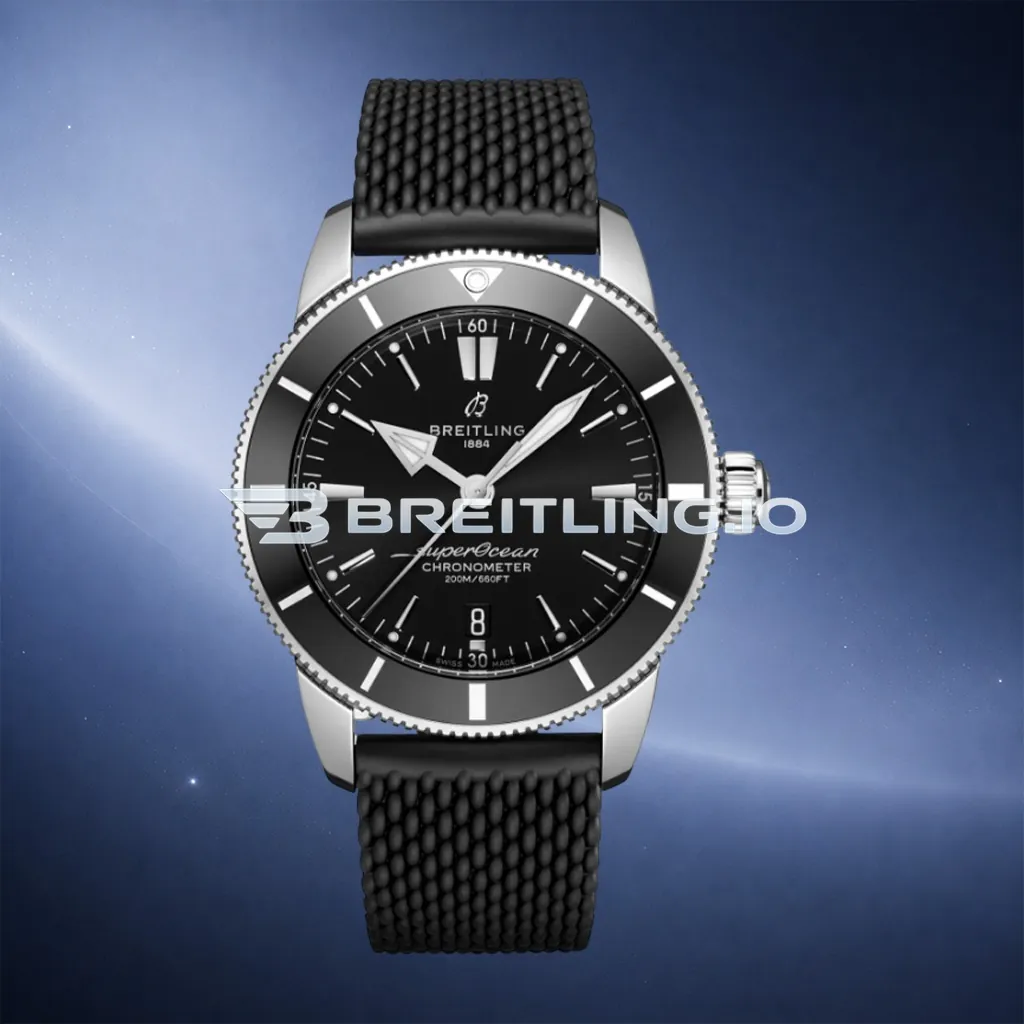Breitling Superocean Heritage AB2030121B1S1 44mm Matte Black Sunburst Dial Brushed Stainless Steel Black Ceramic Bezel Replica First Image