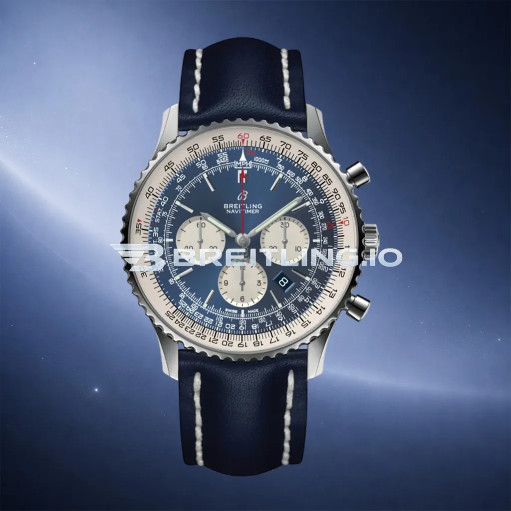 Breitling Navitimer B01 Chronograph 43 AB0121211B1X1 Black Dial Stainless Steel Bidirectional Ratchet Rotating Bezel Super Clone First Image