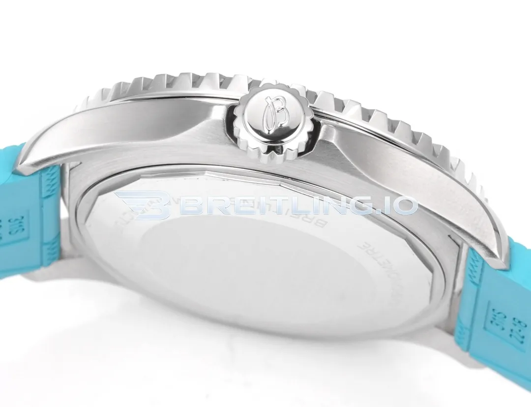 Breitling Superocean A17376211L2S2 44mm Bright Sky Blue Dial White Inner Minute Track Gloss Black Ceramic Bezel Replica Right View