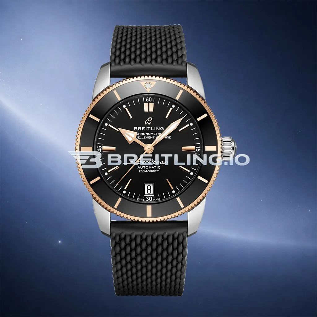 Breitling Superocean Heritage B20 UB2010121B1S1 42mm Black Sunburst Dial Two-Tone Rose Gold & Steel Bezel Replica First Image