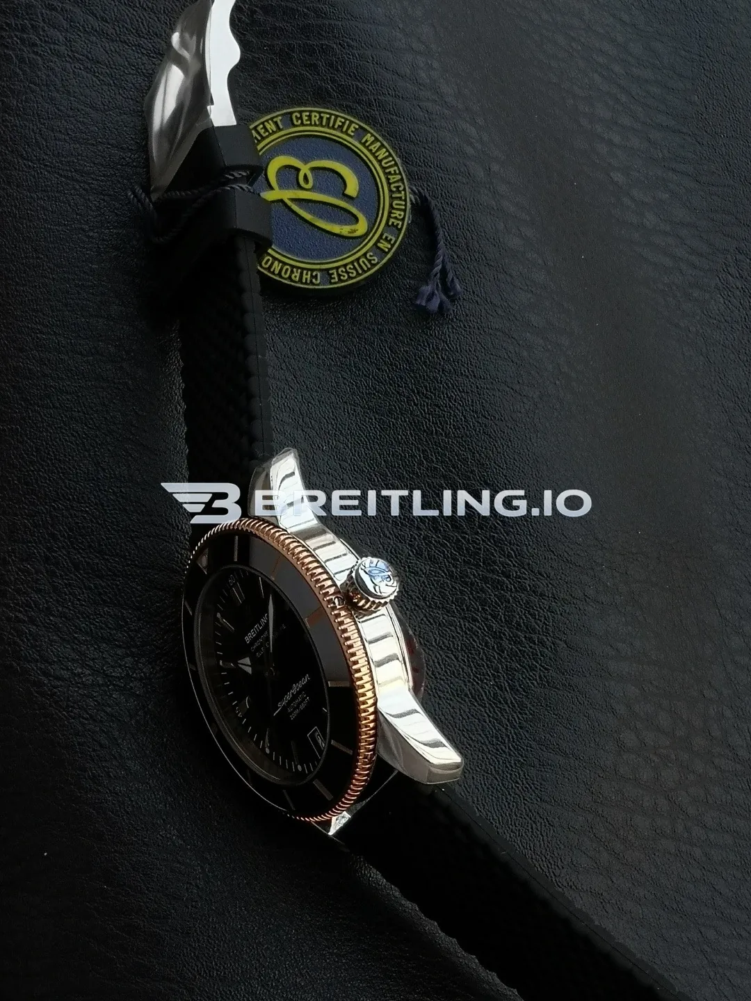 Breitling Superocean Heritage B20 UB2010121B1S1 42mm Black Sunburst Dial Two-Tone Rose Gold & Steel Bezel Replica Right View