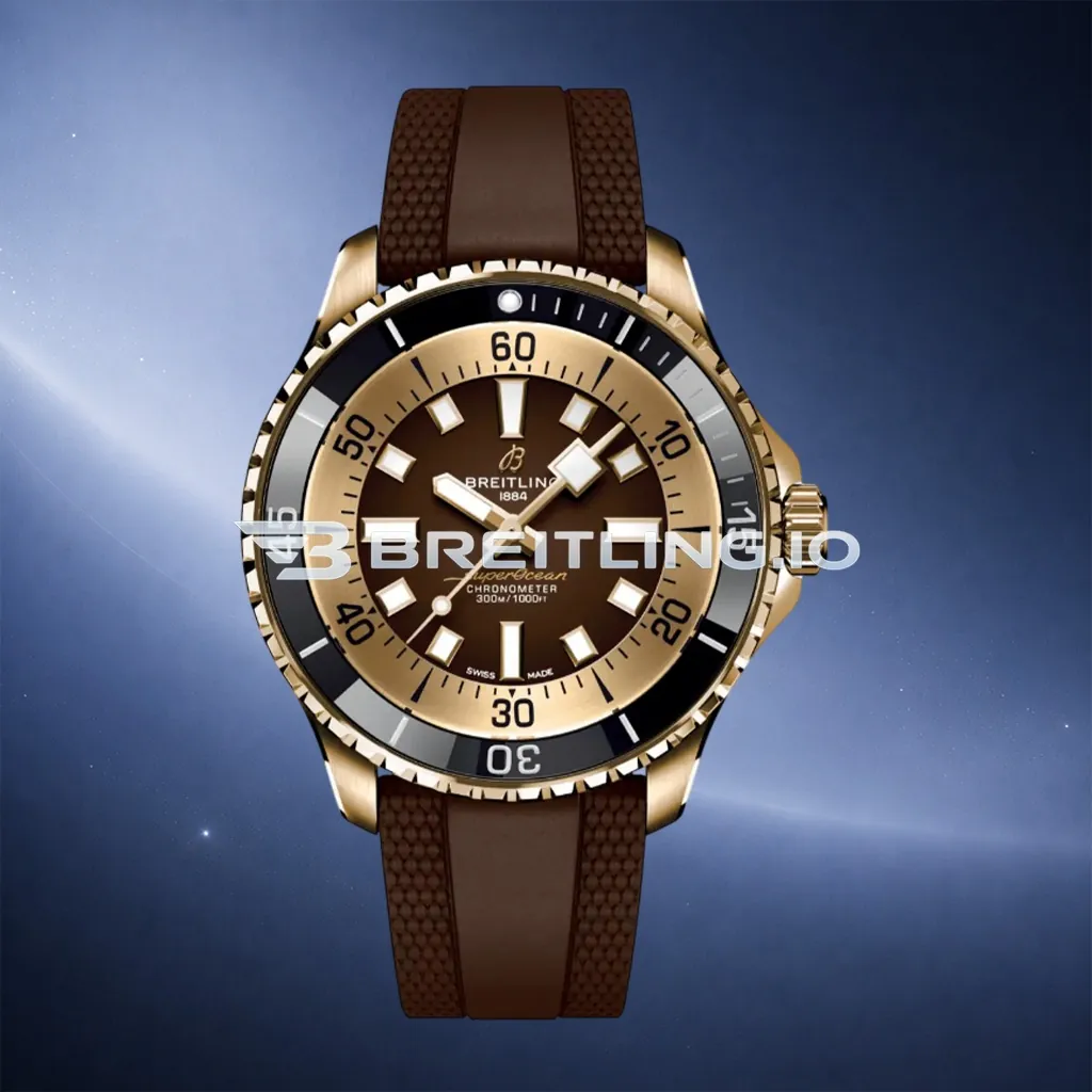 Breitling Superocean N17376201Q1S1 44mm Chocolate Brown Sunburst Dial Solid Black Ceramic Bezel Replica First Image