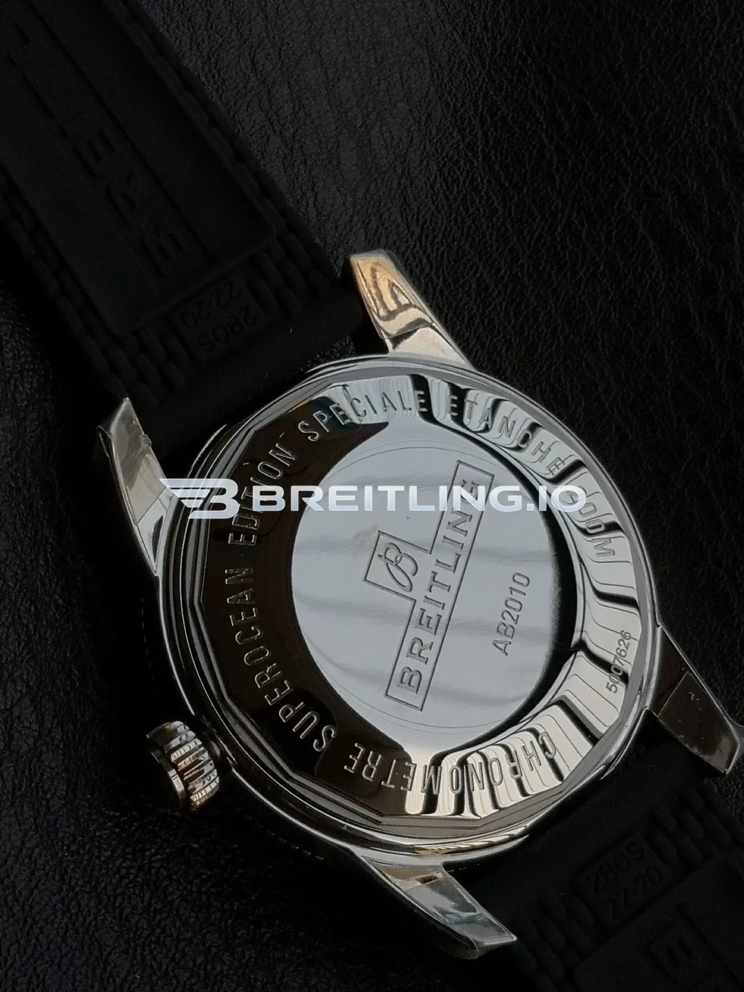 Breitling Superocean Heritage B20 UB2010121B1S1 42mm Black Sunburst Dial Two-Tone Rose Gold & Steel Bezel Replica Back View
