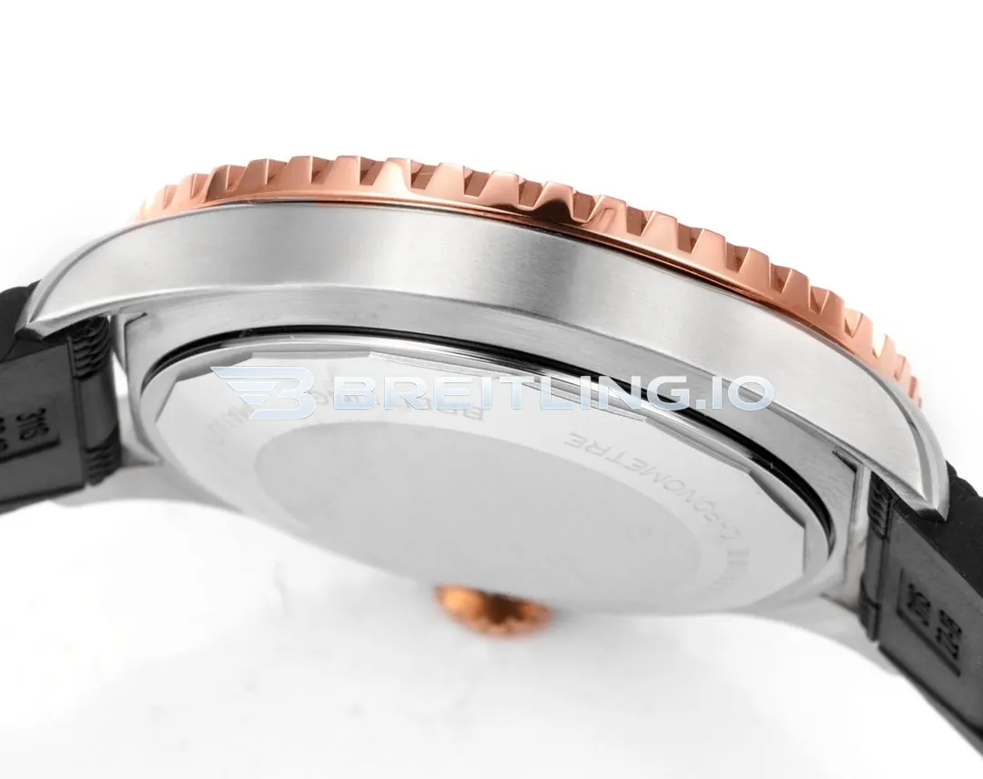 Breitling Superocean U17375211B1S1 42mm Matte Black Sunburst Dial White Inner Minute Track 18K Rose Gold Bezel Replica Left View