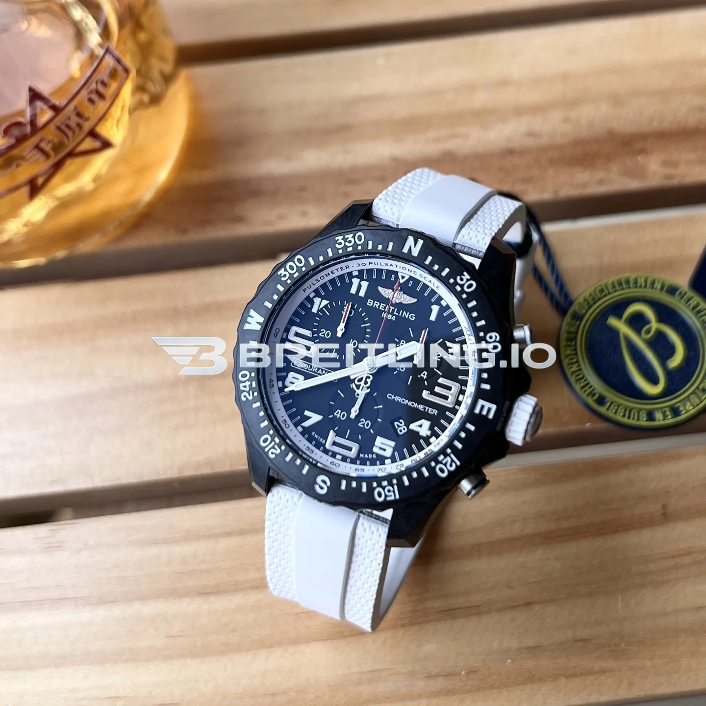 Breitling Professional Endurance Pro X83310A71B1S1 38mm Black Matte Dial Black Breitlight Case White Textured Rubber Strap Replica Dial Detail 2