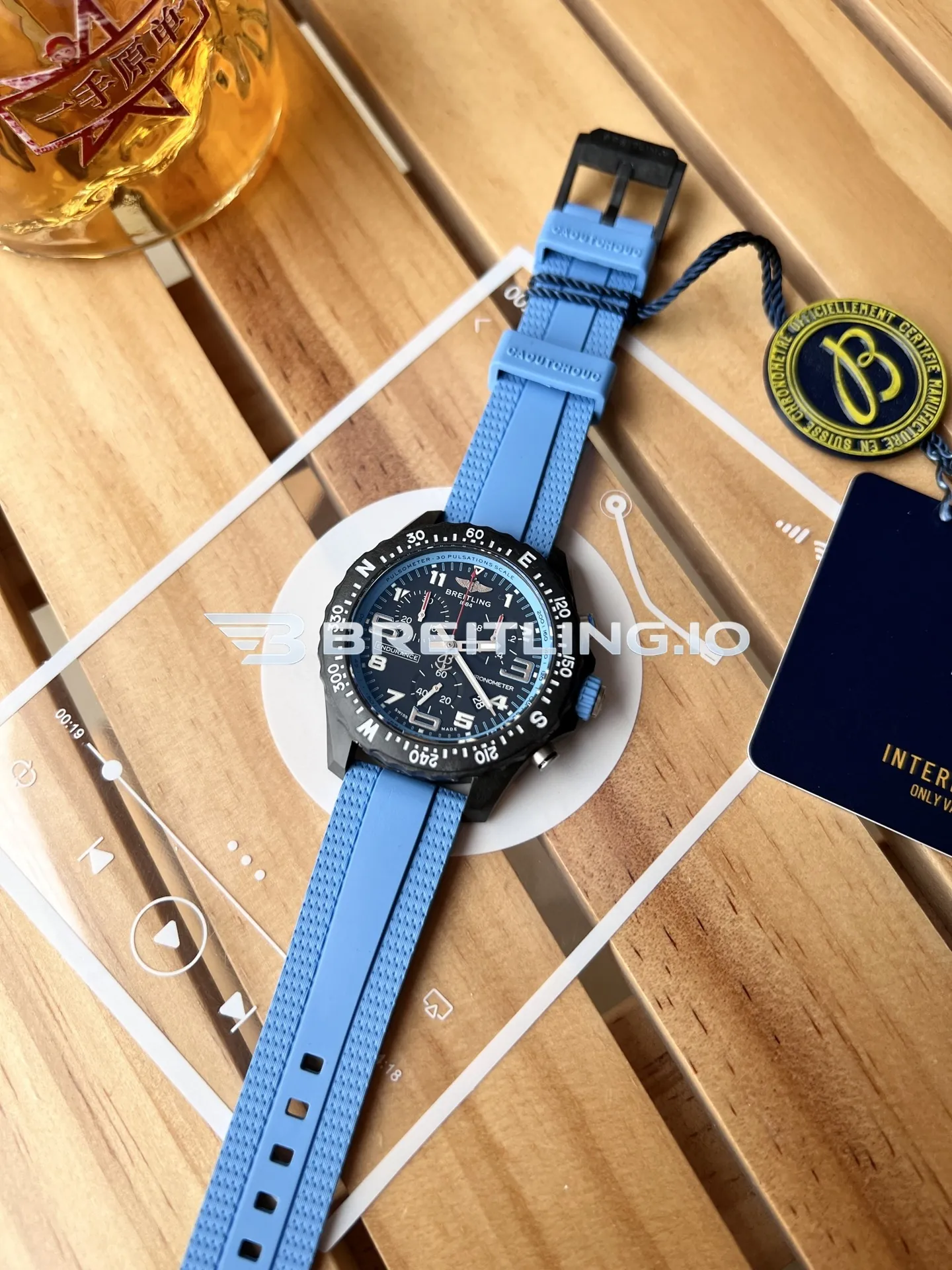 Breitling Endurance Pro X83310281B1S1 38mm Black Dial Blue Inner Track Black Breitlight Composite Case Replica Side View 2