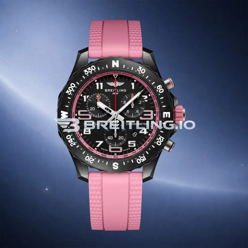 Breitling Professional Endurance Pro X83310D41B1S1 38mm Dark Black Dial Pastel Pink Inner Track Black Breitlight Composite Case Replica First Image