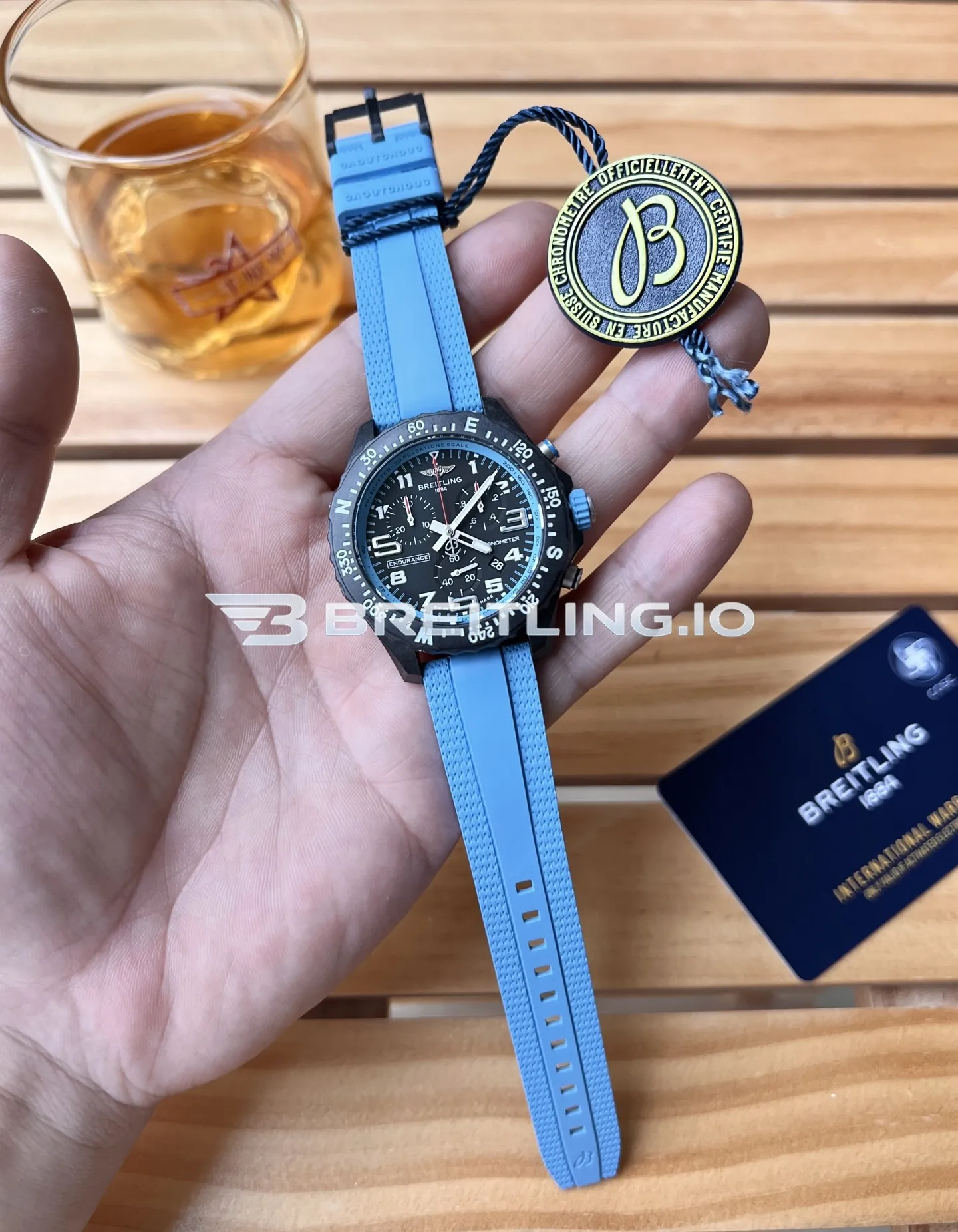 Breitling Endurance Pro X83310281B1S1 38mm Black Dial Blue Inner Track Black Breitlight Composite Case Replica Side View 1