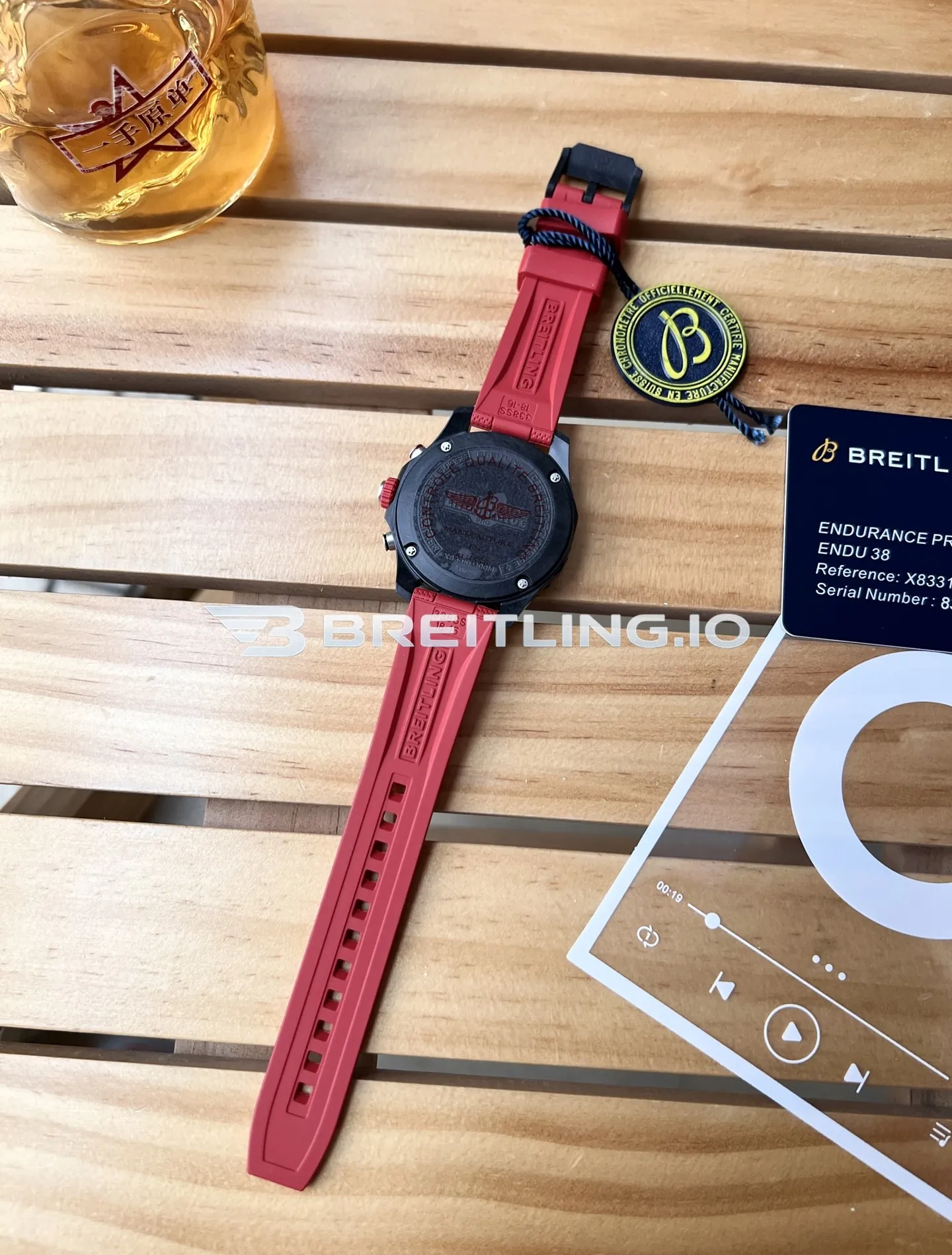 Breitling Professional Endurance Pro X83310D91B2S1 38mm Black Dial Red Inner Track Black Breitlight Composite Case Replica Back View