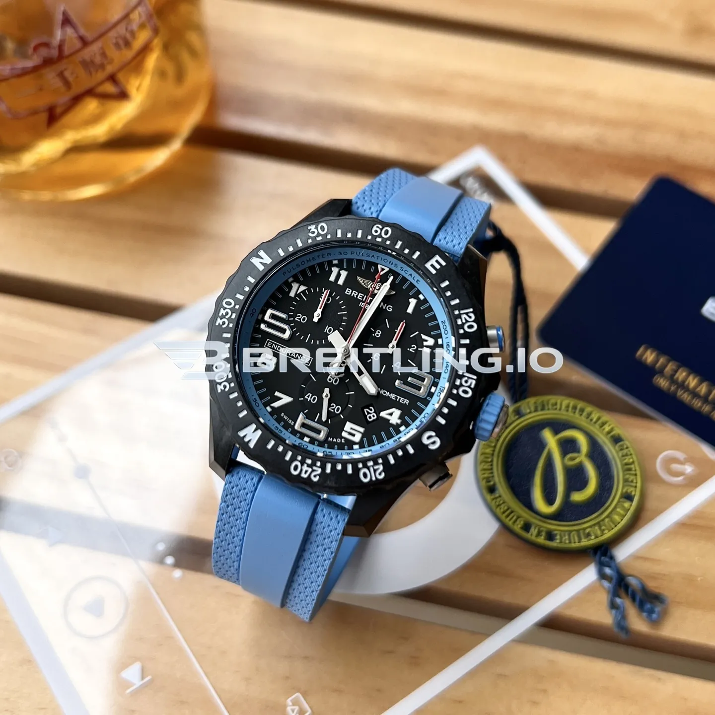 Breitling Endurance Pro X83310281B1S1 38mm Black Dial Blue Inner Track Black Breitlight Composite Case Replica Dial Detail 1
