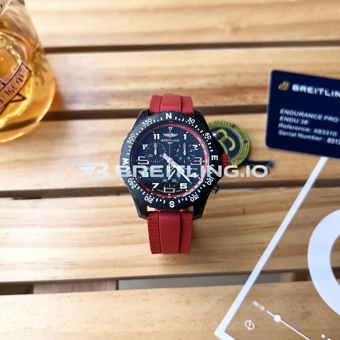 Breitling Professional Endurance Pro X83310D91B2S1 38mm Black Dial Red Inner Track Black Breitlight Composite Case Replica Front View