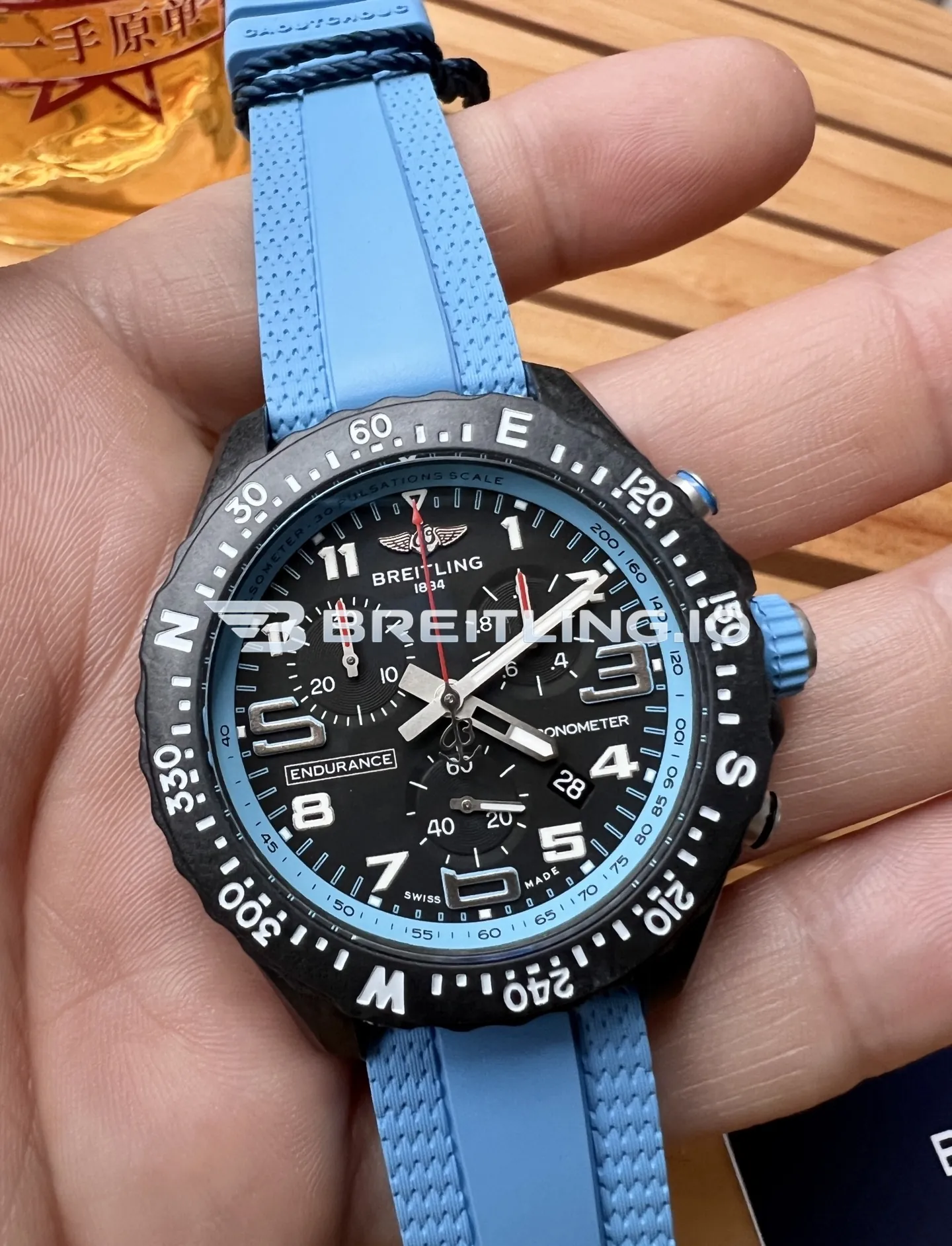 Breitling Endurance Pro X83310281B1S1 38mm Black Dial Blue Inner Track Black Breitlight Composite Case Replica Dial Detail 2