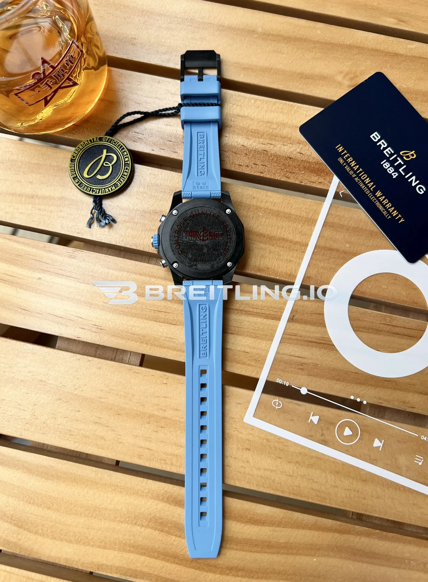 Breitling Endurance Pro X83310281B1S1 38mm Black Dial Blue Inner Track Black Breitlight Composite Case Replica Back View
