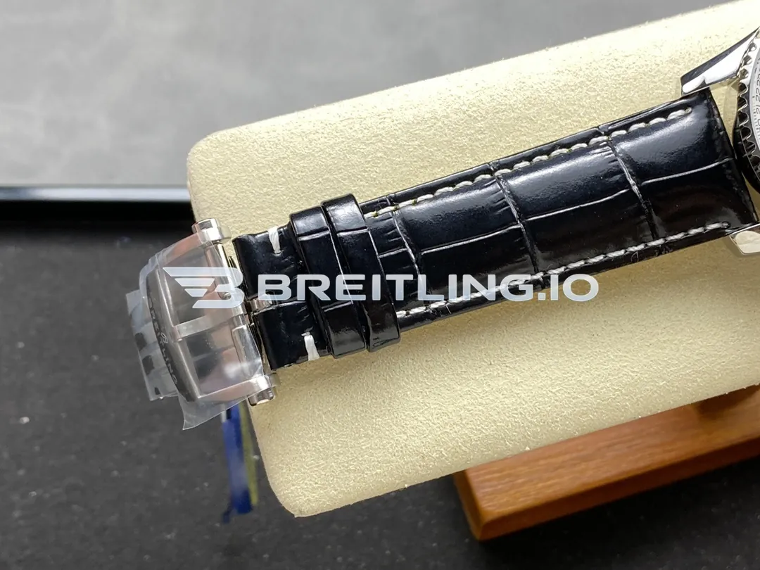 Breitling Navitimer PB02301A1B1P1 41mm Black 24H Chronograph Dial Polished Stainless Steel Case Slide Rule Bezel Replica Strap And Clasp