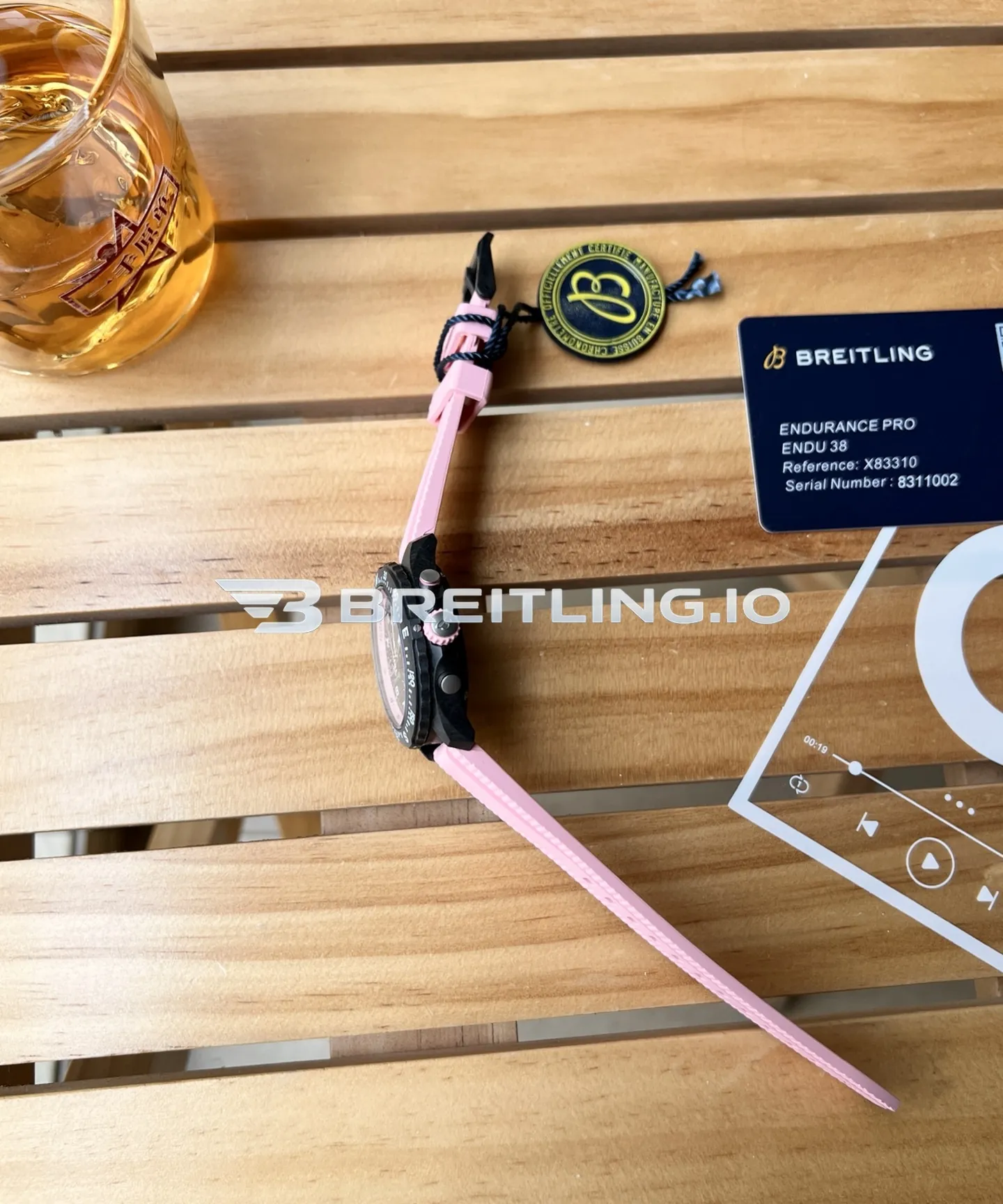 Breitling Professional Endurance Pro X83310D41B1S1 38mm Dark Black Dial Pastel Pink Inner Track Black Breitlight Composite Case Replica Right View 2