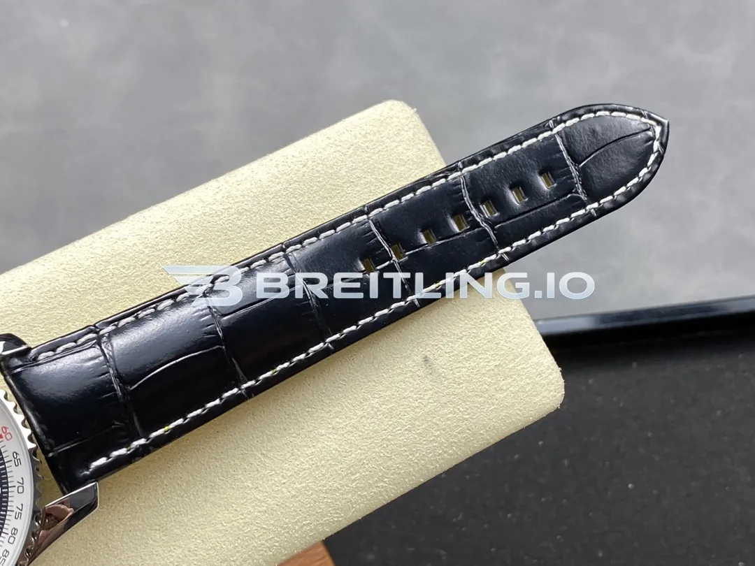 Breitling Navitimer PB02301A1B1P1 41mm Black 24H Chronograph Dial Polished Stainless Steel Case Slide Rule Bezel Replica Strap
