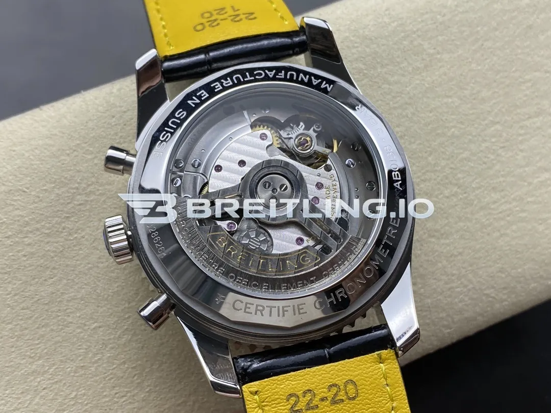 Breitling Navitimer PB02301A1B1P1 41mm Black 24H Chronograph Dial Polished Stainless Steel Case Slide Rule Bezel Replica Back View