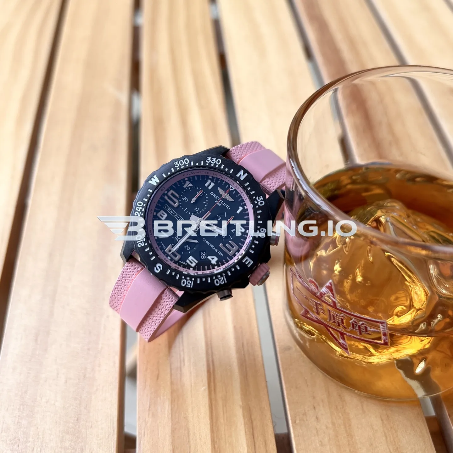 Breitling Professional Endurance Pro X83310D41B1S1 38mm Dark Black Dial Pastel Pink Inner Track Black Breitlight Composite Case Replica Dial Detail 1