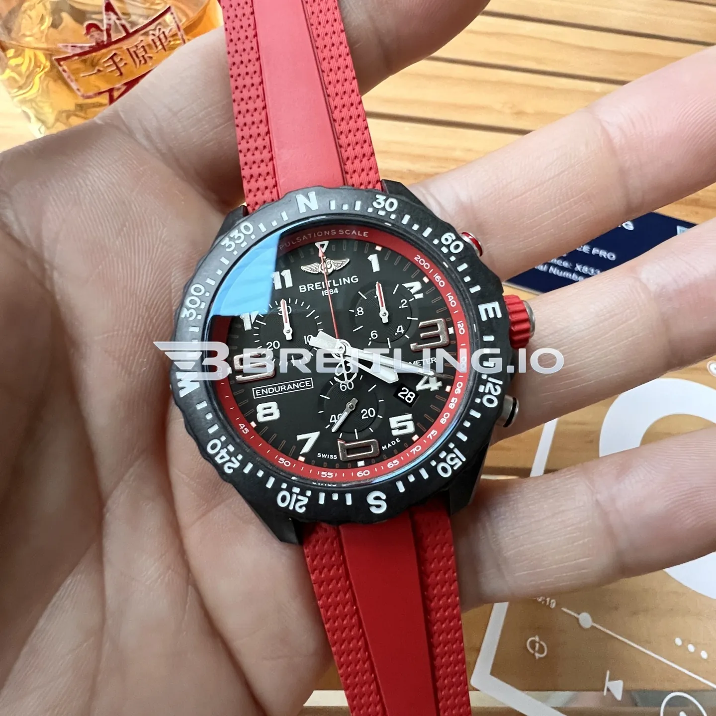 Breitling Professional Endurance Pro X83310D91B2S1 38mm Black Dial Red Inner Track Black Breitlight Composite Case Replica Dial Detail 1