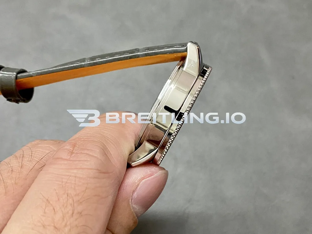 Breitling Navitimer A17327381B1P1 36mm Charcoal Grey Sunburst Dial Stainless Steel Beaded Grain Flight Slide Rule Bezel Replica Left View