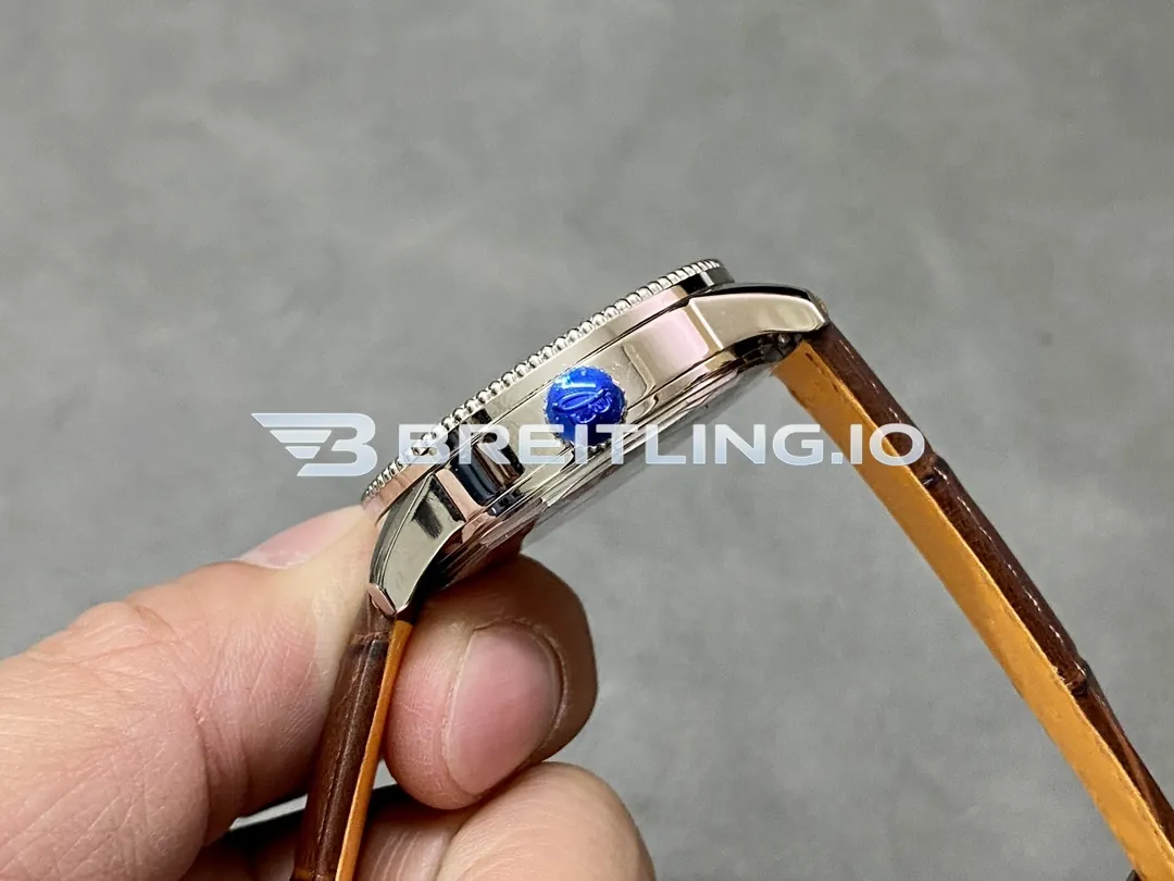 Breitling Navitimer A17395201K1P1 35mm Copper Sunburst Dial Stainless Steel Beaded Flight Slide Rule Bezel Replica Right View