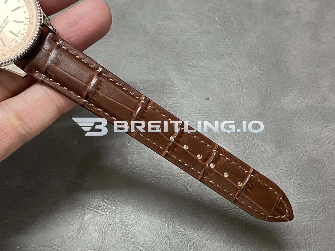 Breitling Navitimer A17395201K1P1 35mm Copper Sunburst Dial Stainless Steel Beaded Flight Slide Rule Bezel Replica Strap