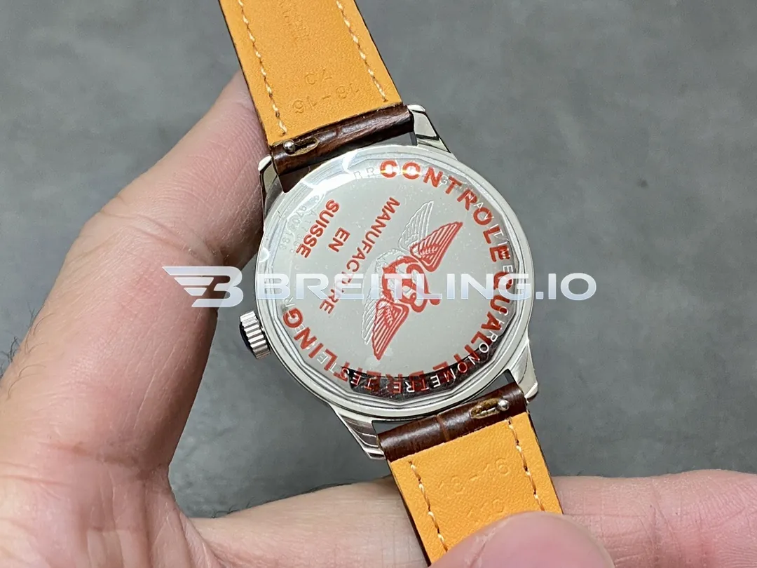 Breitling Navitimer A17395201K1P1 35mm Copper Sunburst Dial Stainless Steel Beaded Flight Slide Rule Bezel Replica Back View