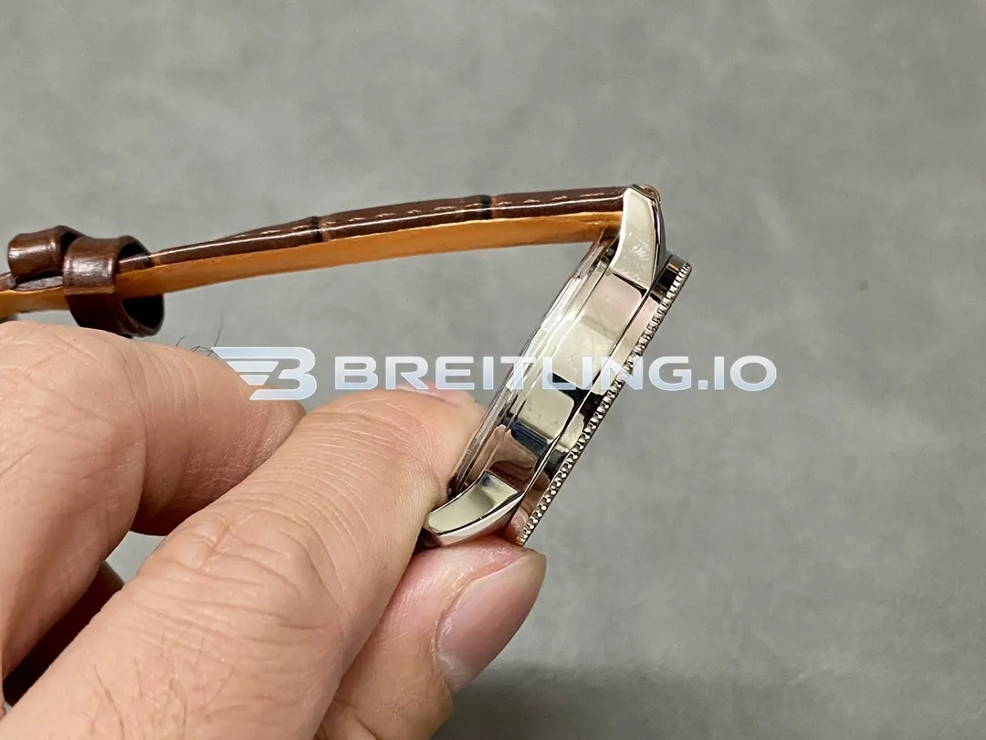 Breitling Navitimer A17395201K1P1 35mm Copper Sunburst Dial Stainless Steel Beaded Flight Slide Rule Bezel Replica Left View