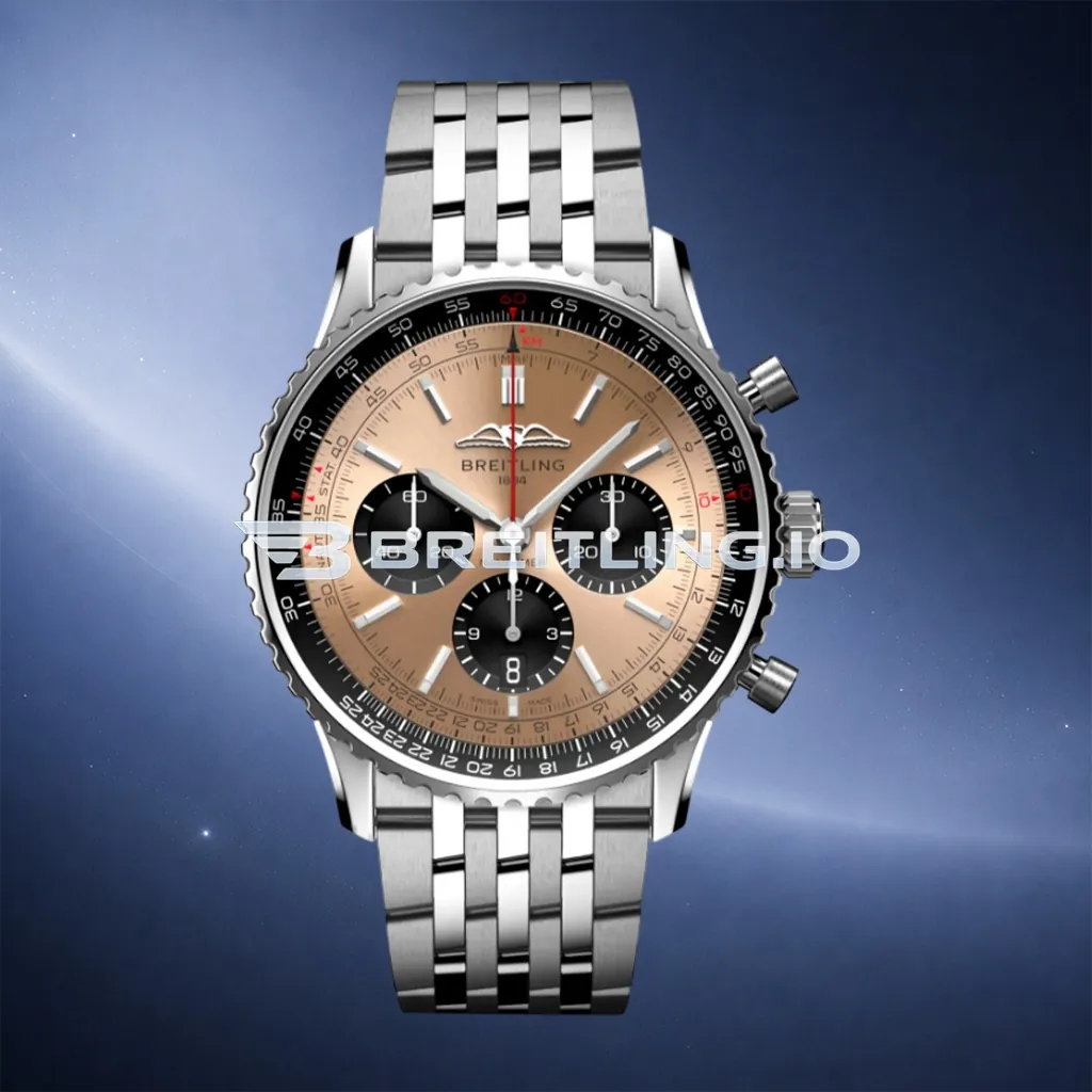 Breitling Navitimer AB0138241K1A1 43mm Copper Sunburst Chronograph Dial Dual-Tone Blue Grey Flight Slide Rule Bezel Replica First Image