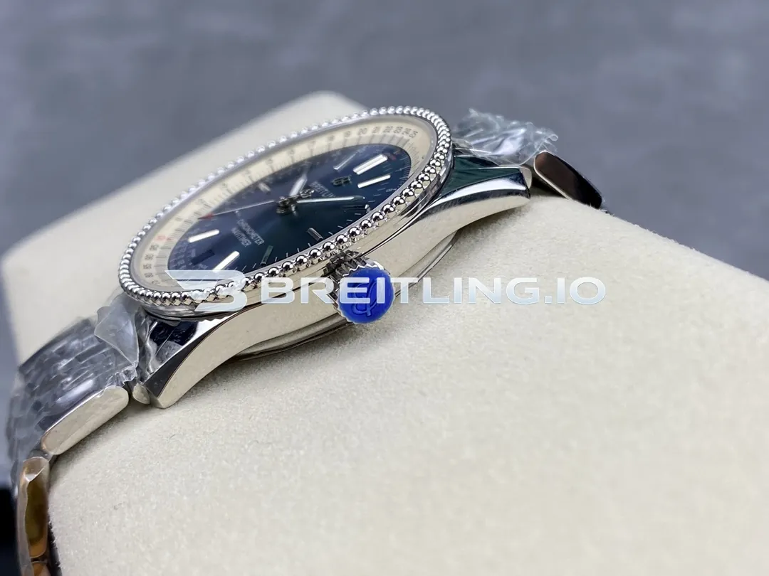 Breitling Navitimer A17325211C1A1 38mm Deep Blue Sunburst Single Dial Beaded Fluted Flight Slide Rule Bezel Replica Right View