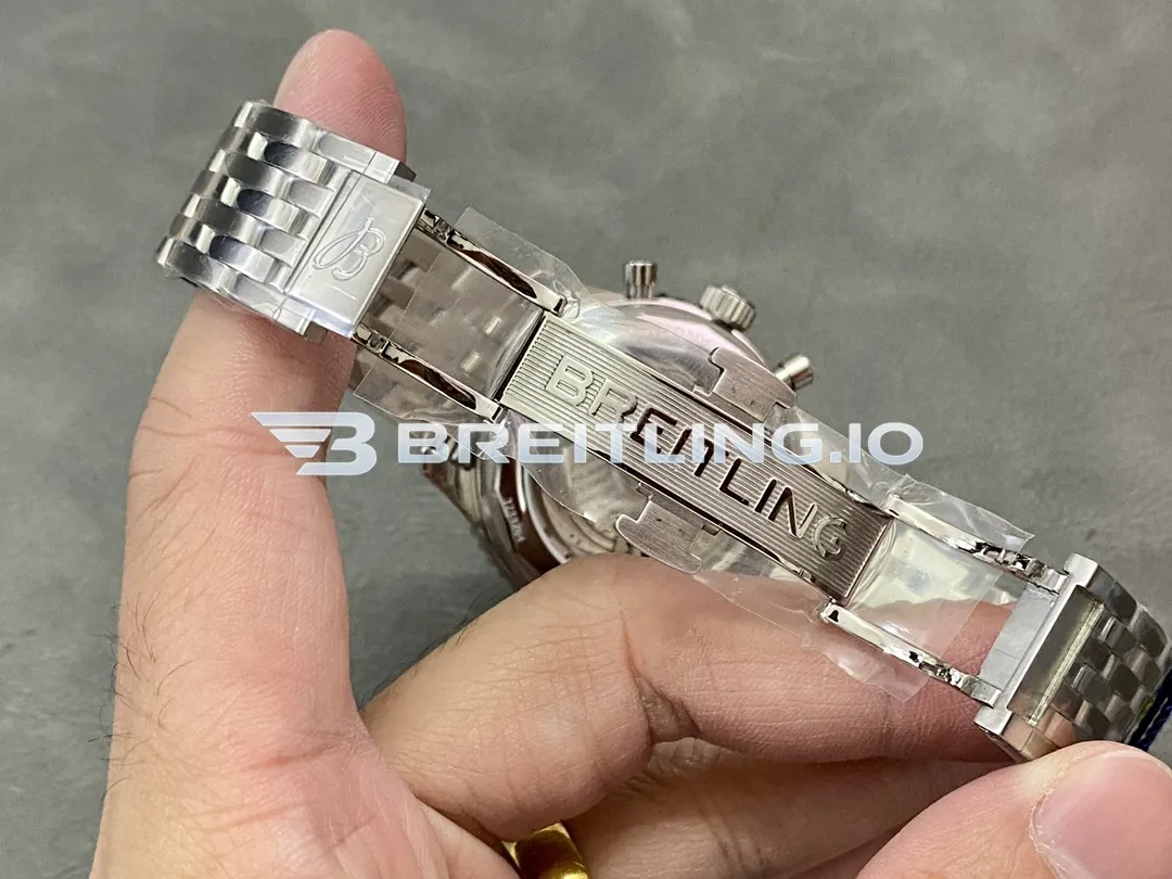 Breitling Navitimer AB0138241K1A1 43mm Copper Sunburst Chronograph Dial Dual-Tone Blue Grey Flight Slide Rule Bezel Replica Clasp